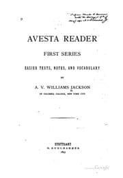 Tapa de Avesta Reader: First Series: Easier Texts, Notes and Vocabulary