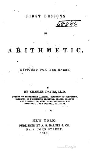 Tapa de First lessons in arithmetic