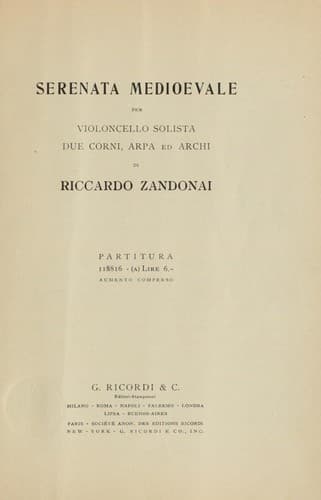 Tapa de Serenata medioevale