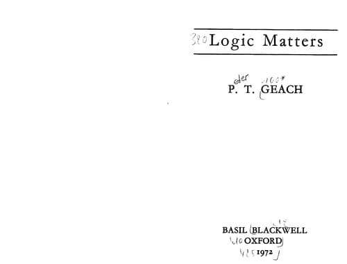Tapa de Logic matters
