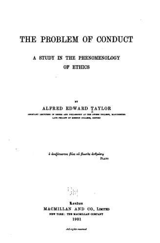 Tapa de The problem of conduct