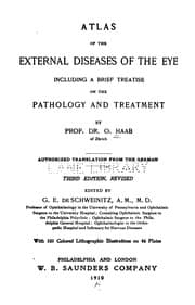 Tapa de Atlas of the external diseases of the eye: Including a Brief Treatise on the Pathology and Treatment