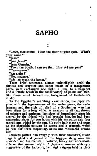 Tapa de Sapho : Manon Lescaut