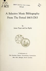 Tapa de A selective music bibliography from the period 1663-1763