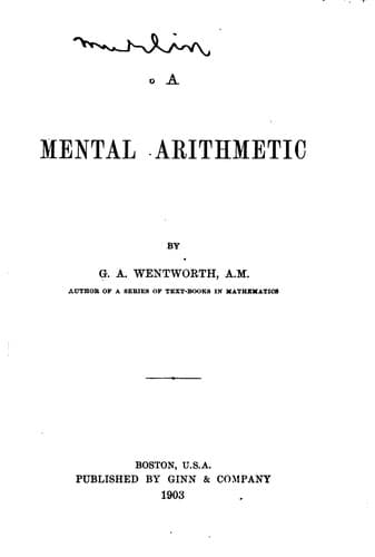 Tapa de A Mental Arithmetic