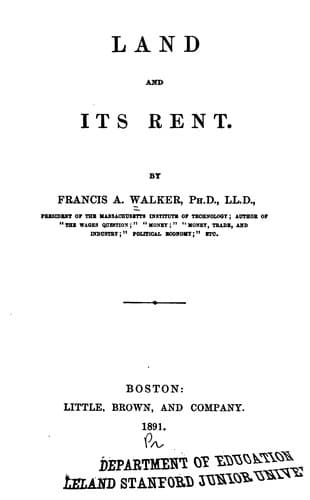 Tapa de Land and Its Rent.