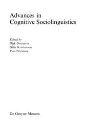 Tapa de Advances in cognitive sociolinguistics