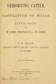 Tapa de Dehorning cattle, castration of bulls, cattle sheds, and warm drinking water