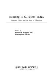 Tapa de Reading R. S. Peters today