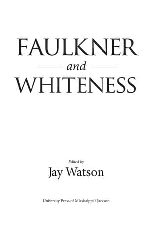 Tapa de Faulkner and whiteness