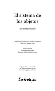 Tapa de El sistema de los objetos