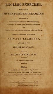 Tapa de English exercises, adapted to Murray's English grammar ...