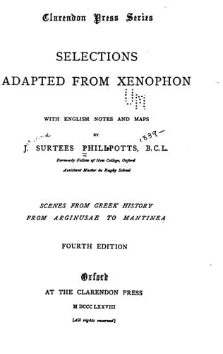 Tapa de Selections Adapted from Xenophon