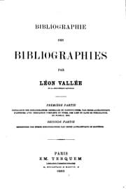 Tapa de Bibliographie des bibliographies
