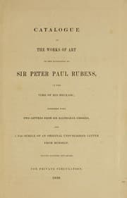 Tapa de Catalogue of the works of art in the possession of Sir Peter Paul Rubens, at the time of his decease