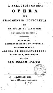 Tapa de C. Sallustii Crispi opera cum fragmentis [&c.]. Recens. animadversiones et integram lectionis ..