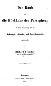 Tapa de Der Raub und die Rückkehr der Persephone