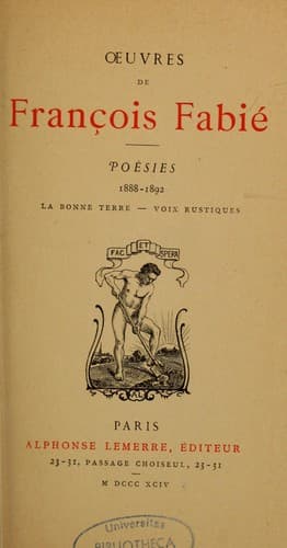 Tapa de Poésies, 1888-1892