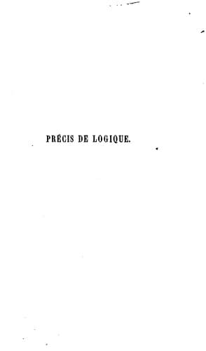 Tapa de Précis de logique élémentaire