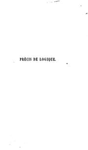 Tapa de Précis de logique élémentaire