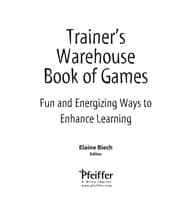 Tapa de The Trainer's Warehouse book of games