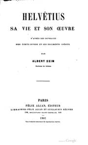 Tapa de Helvétius, sa vie et son oeuvre