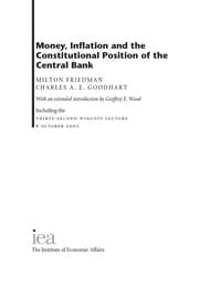 Tapa de Money, inflation and the constitutional position of the central bank