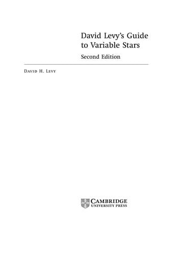 Tapa de David Levy's Guide to Variable Stars