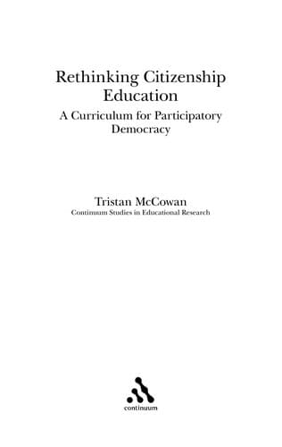 Tapa de Rethinking citizenship education