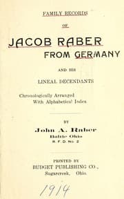 Tapa de Family records of Jacob Raber from Germany