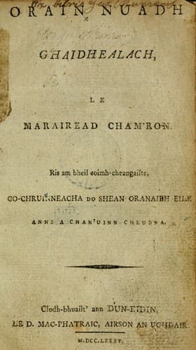 Tapa de Orain nuadh Ghaidhealach