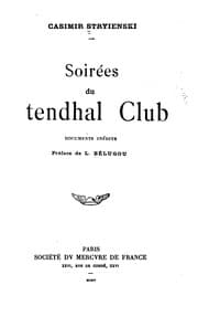 Tapa de Soirées du Stendhal club: documents inédits