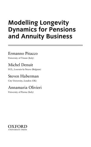 Tapa de Modelling longevity dynamics for pensions and annuity business