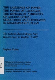 Tapa de The language of power, the power of language