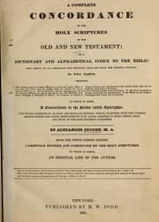 Tapa de A complete concordance to the Holy Scriptures of the Old and New Testament