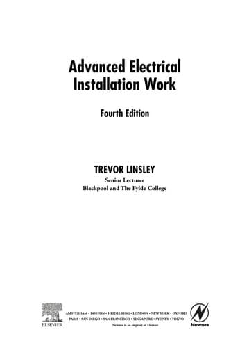 Tapa de Advanced electrical installation work