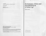 Tapa de Performance, ethics and spectatorship in a global age