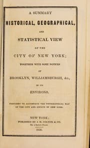 Tapa de A summary historical, geographical, and statistical view of the city of New York