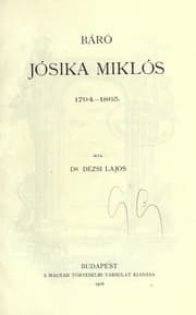 Tapa de Jósika Miklós, 1794-1865