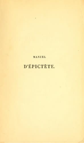 Tapa de Le manuel d'Épictète