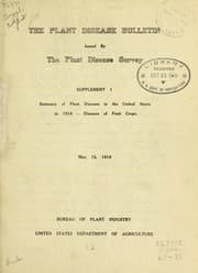 Tapa de Summary of plant diseases in the United States in 1918