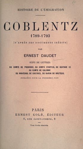 Tapa de Coblentz 1789-1793