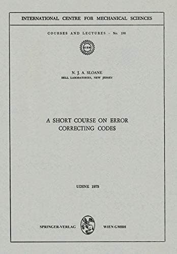 Tapa de A Short Course on Error Correcting Codes
