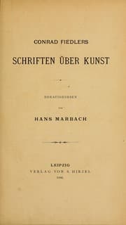 Tapa de Conrad Fiedlers Schriften über Kunst
