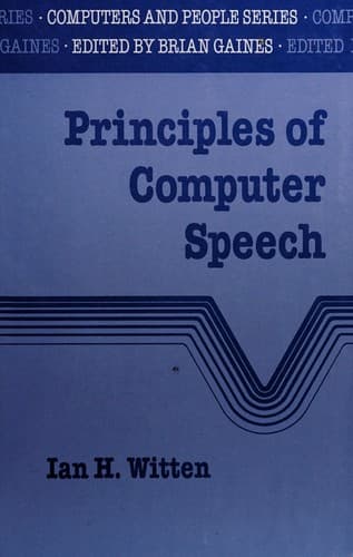 Tapa de Principles of computer speech