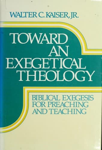 Tapa de Toward an exegetical theology