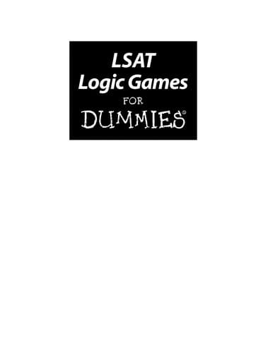 Tapa de LSAT Logic Games For Dummies