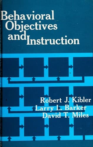 Tapa de Behavioral objectives and instruction