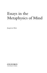 Tapa de Essays in the metaphysics of mind