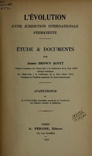 Tapa de L' évolution d'une juridiction internationale permanente
